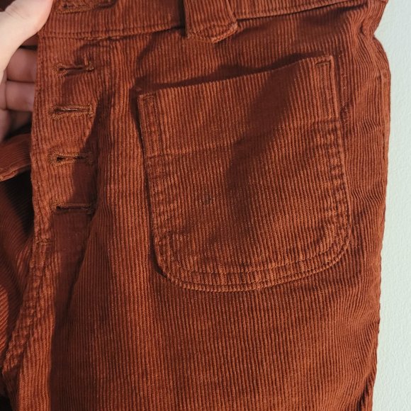 Retro Corduroy Wide Leg Burnt Orange Pants Size 4, like new - Picture 3 of 4